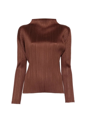Pleats Please Issey Miyake pleated top - Brown
