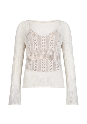 LIU JO openwork wide-neck jumper - White