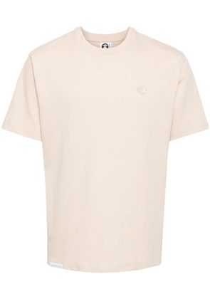 AAPE BY *A BATHING APE® logo-embroidered cotton T-shirt - Neutrals