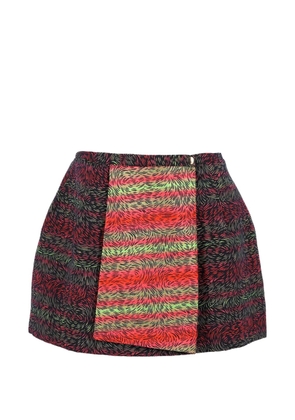 Kenzo Pre-Owned graphic-print wrap mini skirt - Black