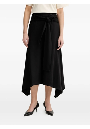 BOSS tie-detail wool trousers - Black