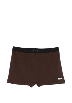 ENTIRE STUDIOS ribbed-knit shorts - Brown