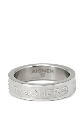 Aigner Vintage embossed-logo ring - Silver