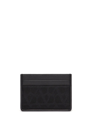 Valentino Garavani Toile Iconographe leather cardholder - Black