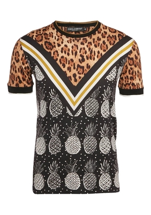 Dolce & Gabbana Pre-Owned Leopard Pineapple T-shirt - Brown