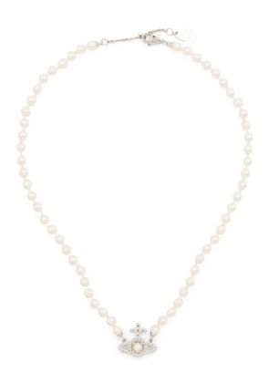 Vivienne Westwood Mini Bas Relief pearl necklace - Silver
