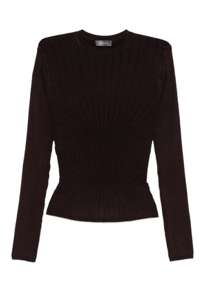 Mugler ribbed long-sleeve top - Purple