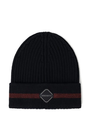 Hackett ribbed stripe beanie - Blue