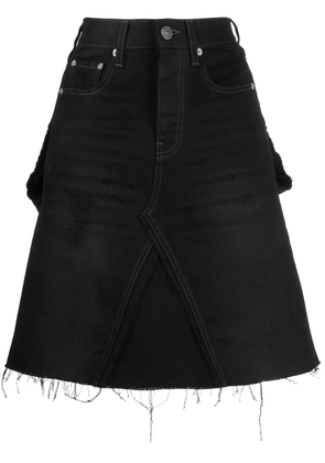 Balenciaga rip-detail A-line denim skirt - Black