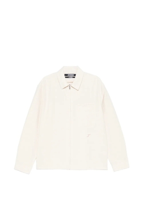 Jacquemus Mecano embroidered-logo zip shirt - Neutrals