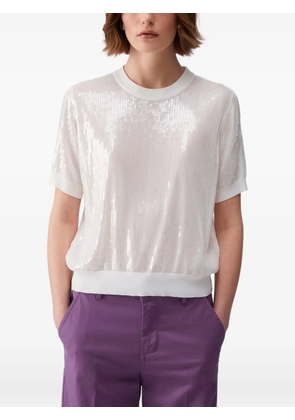 LIU JO sequin round neck T-shirt - White