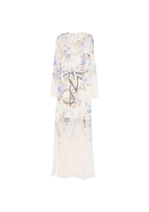ZIMMERMANN Luna floral print tie maxi dress - Neutrals