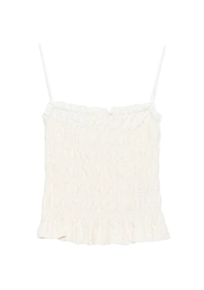 System ruffled strap top - Neutrals