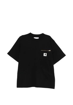 sacai zip-pocket T-shirt - Black