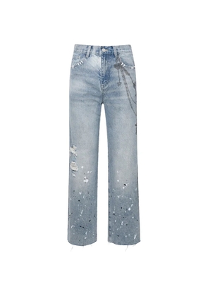 BIRTH OF ROYAL CHILD printed chain jeans - Blue
