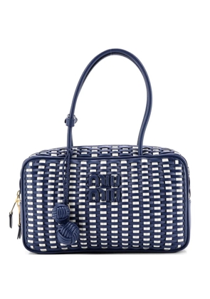 Miu Miu Pre-Owned Beau Top Handle Bag Woven Leather Large satchel - Blue