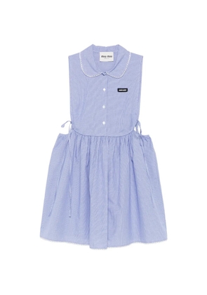 Miu Miu Peter Pan collar gingham dress - Blue