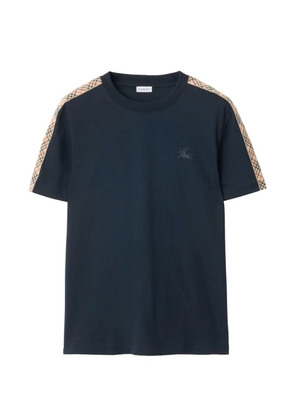 Burberry Check trim cotton T-shirt - Blue