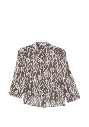 Why Ci floral-print shirt - Brown