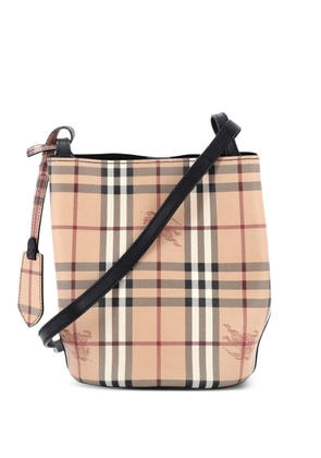 Burberry Pre-Owned Lorne Haymarket Coated Canvas Small bucket bag - Brown