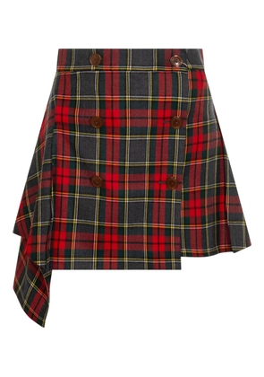 Vivienne Westwood asymmetric plaid skirt - Red