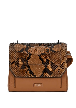 Lancel Ninon python flap cross body bag - Neutrals