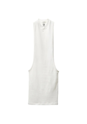 Versace embroidered cotton-jersey tank mini dress - White