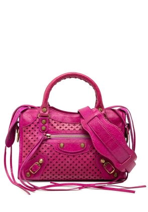 Balenciaga Pre-Owned 2013 Mini Lambskin Motocross Stadio Laser Cut Cross Classic City satchel - Pink