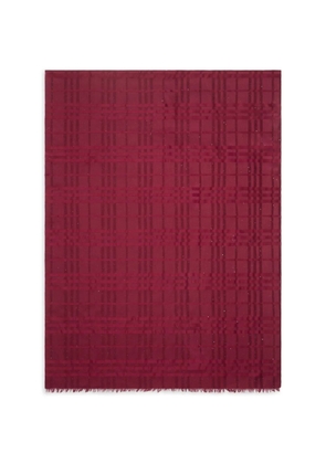 Burberry wide Check silk wool cashmere scarf - Red