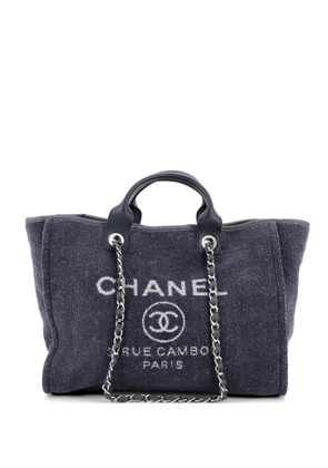 CHANEL Pre-Owned Deauville Lurex Canvas Medium tote bag - Blue