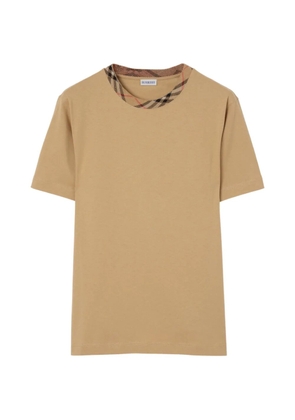 Burberry check trim cotton T-shirt - Neutrals