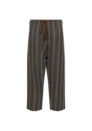 Uma Wang striped drawstring trousers - Grey