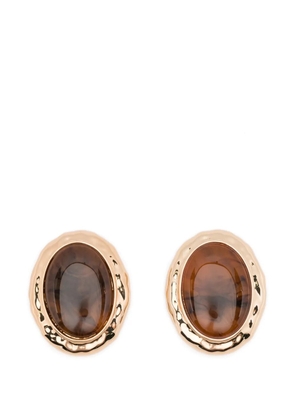Self-Portrait oval earrings - Gold