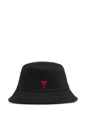 AMI Paris Ami De Coeur embroidery bucket hat - Black