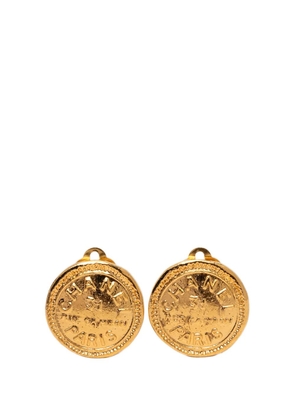 CHANEL Pre-Owned 1970-1980 Gold Plated 31 Rue Cambon Round Clip on Earrings costume earrings
