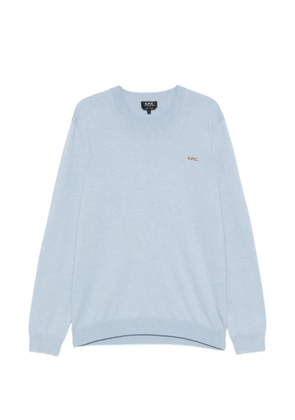 A.P.C. crew-neck logo sweater - Blue