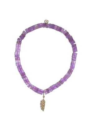 Sydney Evan Feather Charm amethyst and diamond bracelet - Purple
