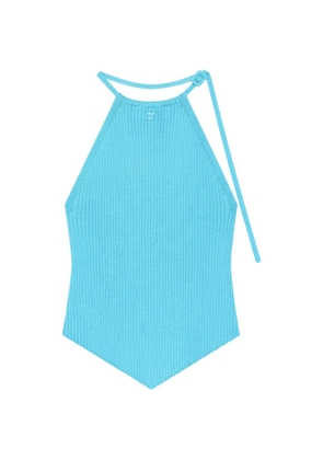 Courrèges halterneck ribbed tank top - Blue