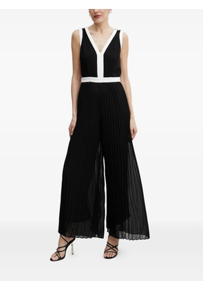 Morgan V-neck pleated jumpsuit - Black