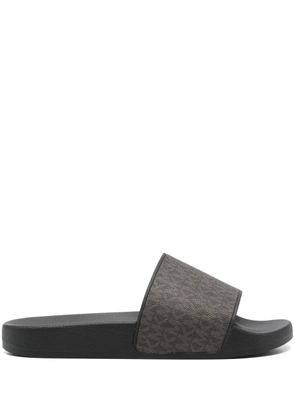 Michael Kors Jake monogram slides - Brown