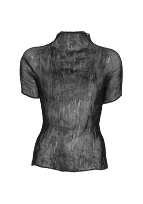 Issey Miyake pleated top - Black