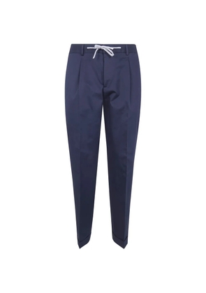 Barba Roma drawstring pleated trousers - Blue