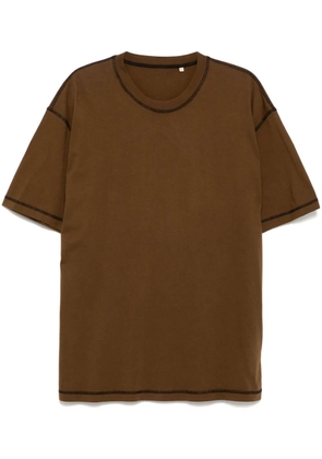 Sunflower contrast-stitching T-shirt - Brown
