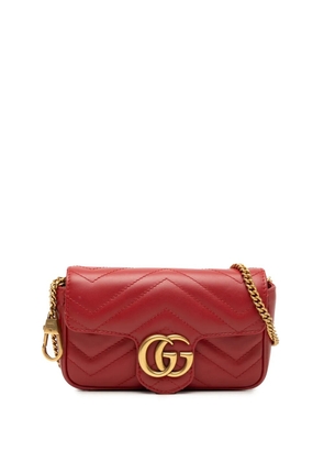 Gucci Pre-Owned 2016-2026 Mini GG Marmont Matelasse Leather Flap crossbody bag - Red