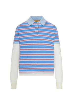 Guest In Residence striped collared polo top - White