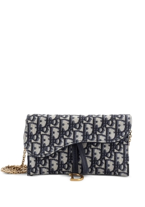 Christian Dior Pre-Owned Saddle Chain Wallet Oblique Canvas crossbody bag - Blue