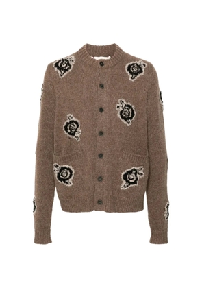 Baziszt roses buttoned cardigan - Brown