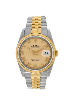 Rolex cream stainless steel 36mm datejust watch - Neutrals