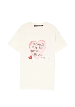 Andersson Bell Heart Message T-shirt - Neutrals