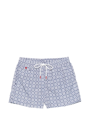 Kiton floral-print swim shorts - Blue